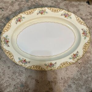 Noritake Elegant Cream and Gold Floral Platter